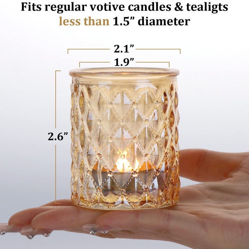 NITIME 12pcs Gold Votive Candle Holders- Tealight Candle Holder for Table Centerpiece  Glass Candle Holder for Wedding Table Decor  Home Decor and Party Decor - Image 2